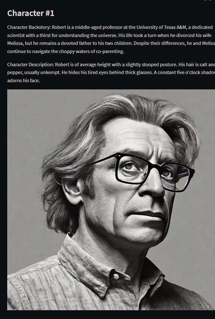 StorySage product screenshot — character
